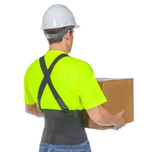 Back Brace for Work | Heavy Lifting Support Belt with Shoulder Straps for Industrial Construction and Warehouse Workers