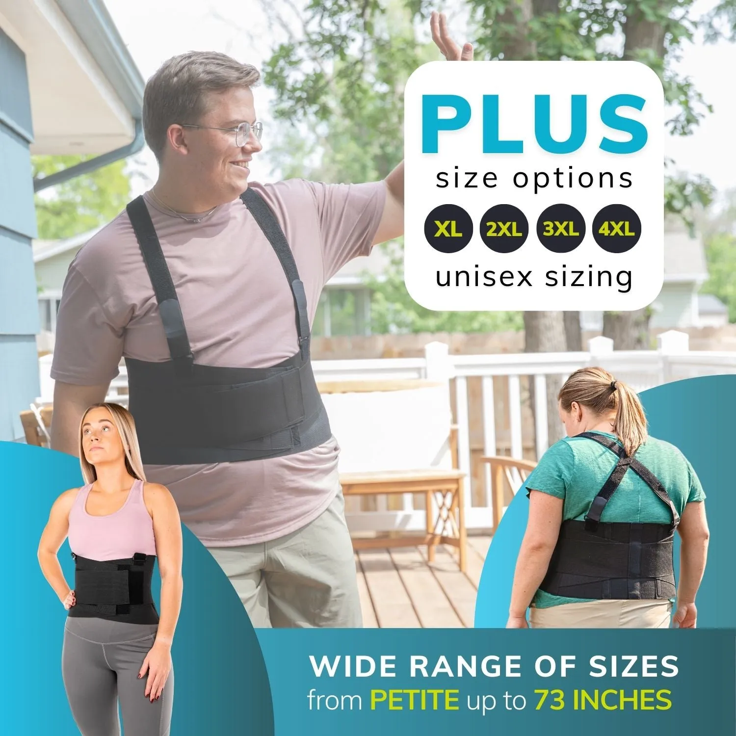 Back Brace for Work | Heavy Lifting Support Belt with Shoulder Straps for Industrial Construction and Warehouse Workers