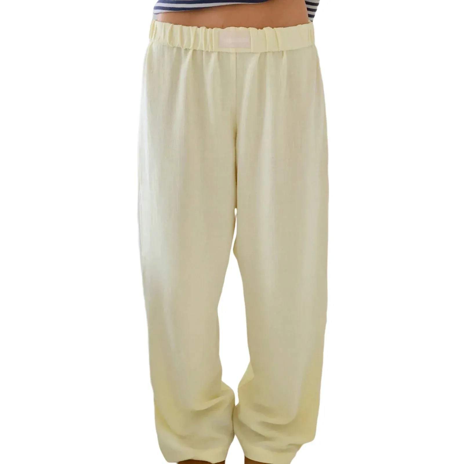 Baggy Solid Color Elastic Waist Loose Harajuku Lounge Grunge Casual Pants