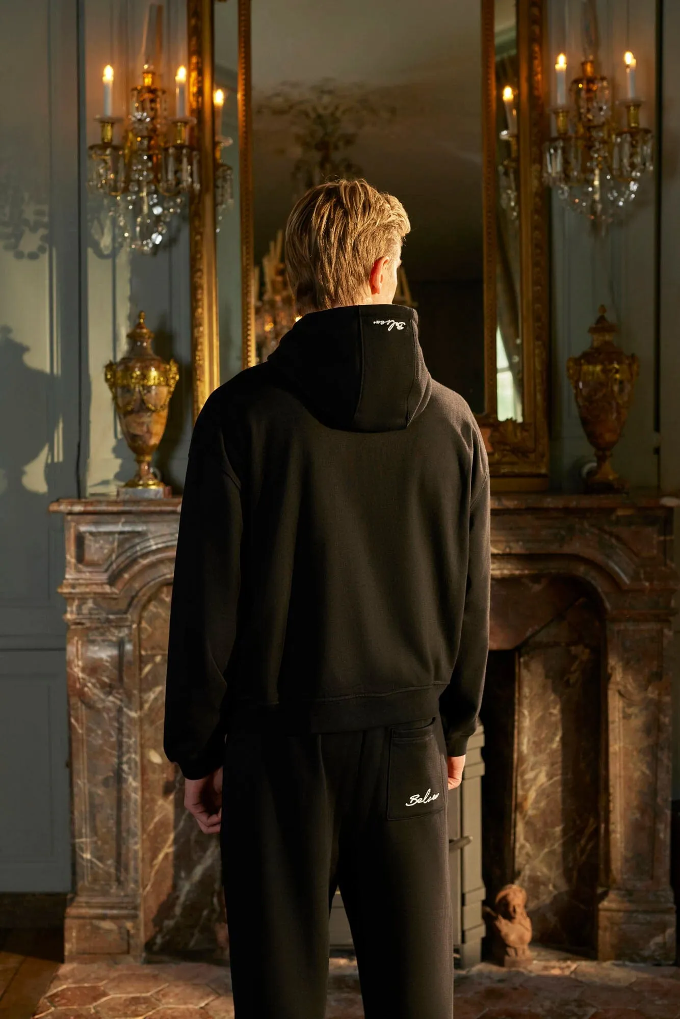 Black Logo Zip Through Hoodie