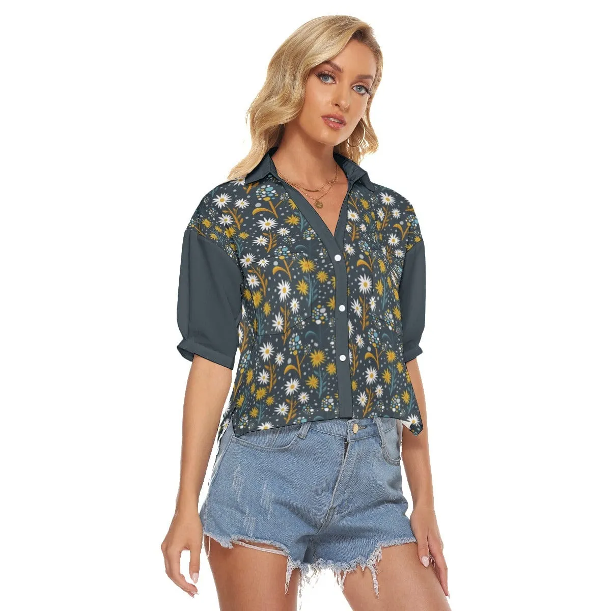 Blue Retro - Women's V-neck Shirt