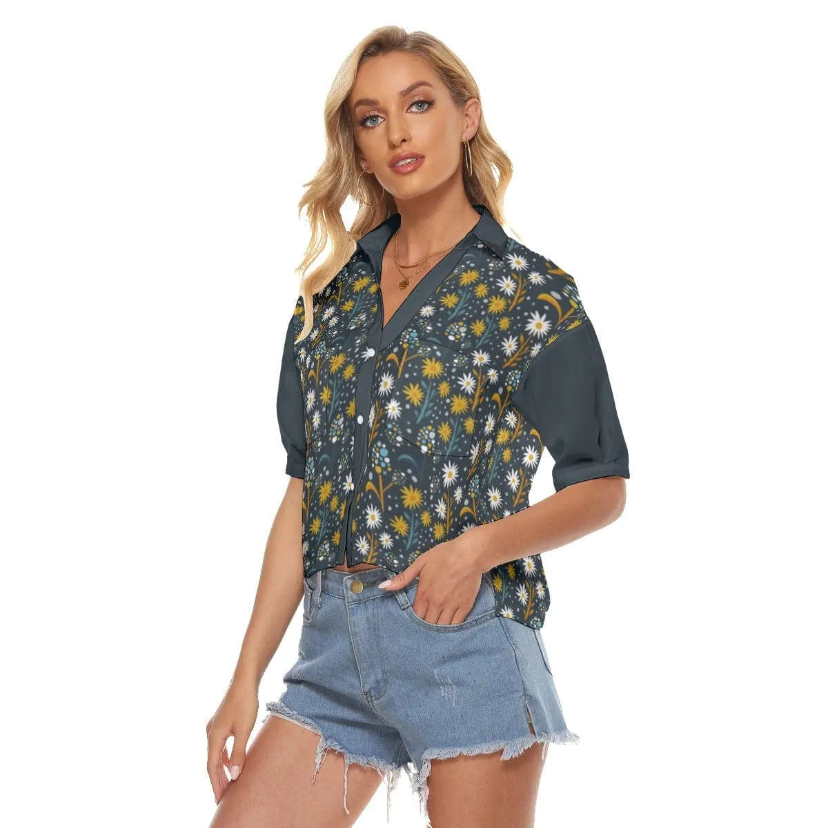 Blue Retro - Women's V-neck Shirt