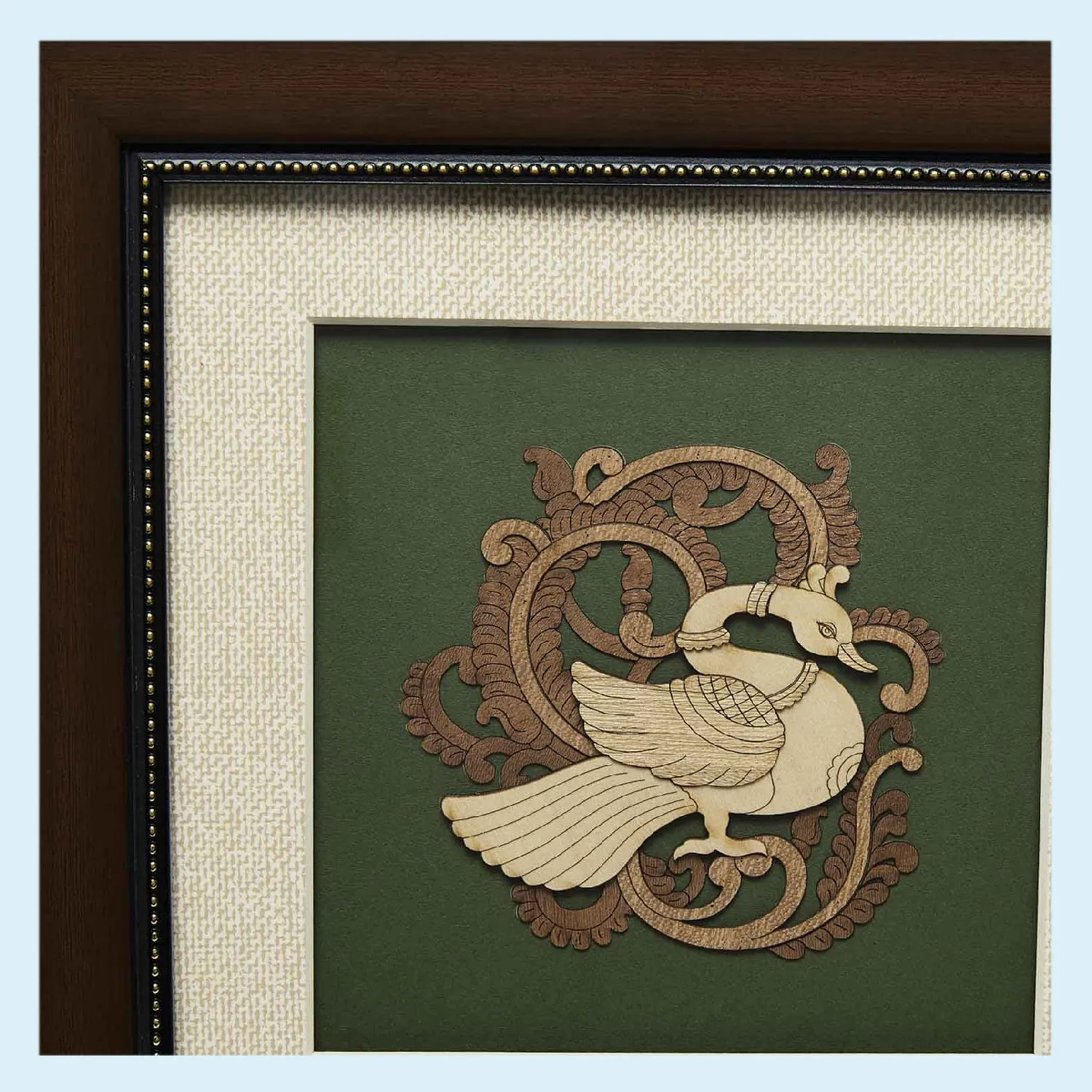 Decorative Swan Wood Art Frame 8 in x 8 in