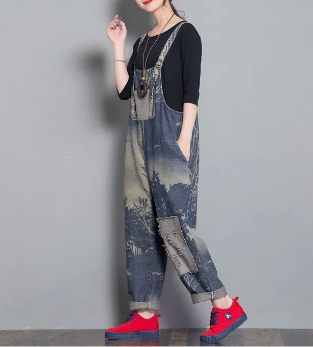 Denim Casual Spring Denim Overall Women Jumpsuits QY3