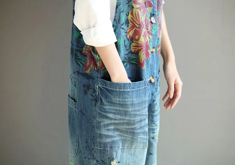 Denim Loose Casual Summer Denim Overall Loose Women Jumpsuits CNHK07155