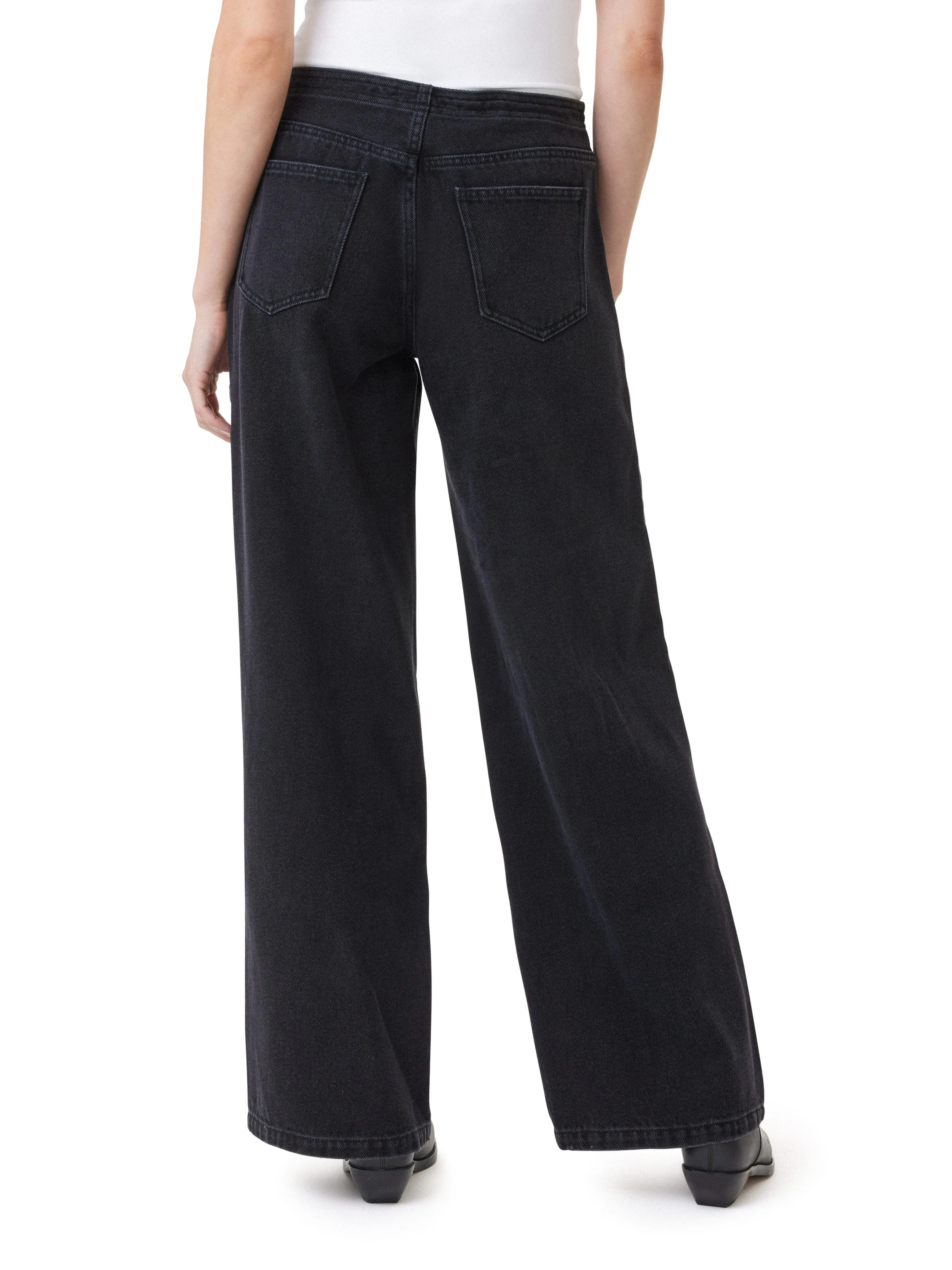 Drawstring Wide Leg Jeans