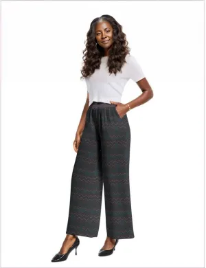 Easy Days Dark Elastic Waist Wide Leg Pant