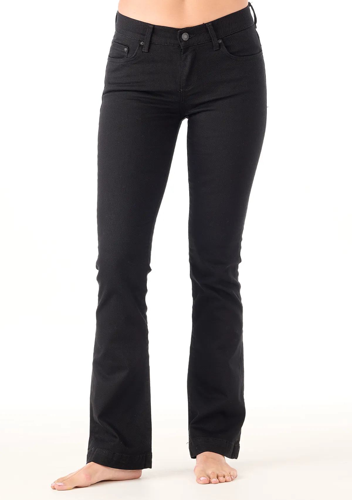 Fallon Black Mid Rise Flare Jean