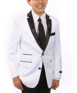 Formal White and Black Boys Tuxedo Set