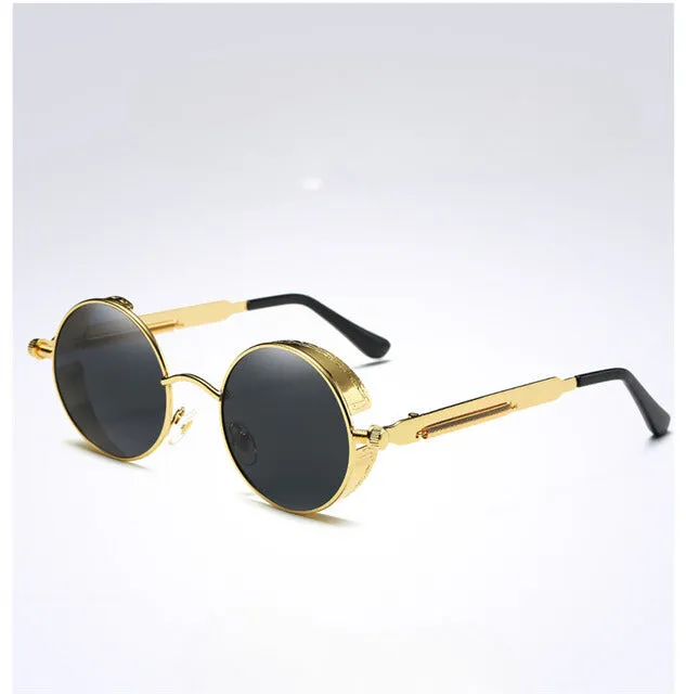 Gold Metal Polarized Gothic Steampunk Sunglasses