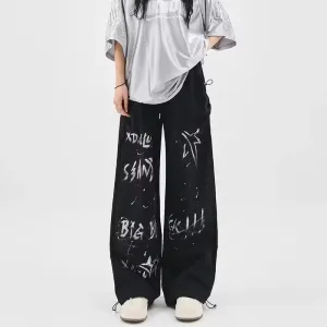 Graffiti Loose Hip-hop Letter Pants for Women