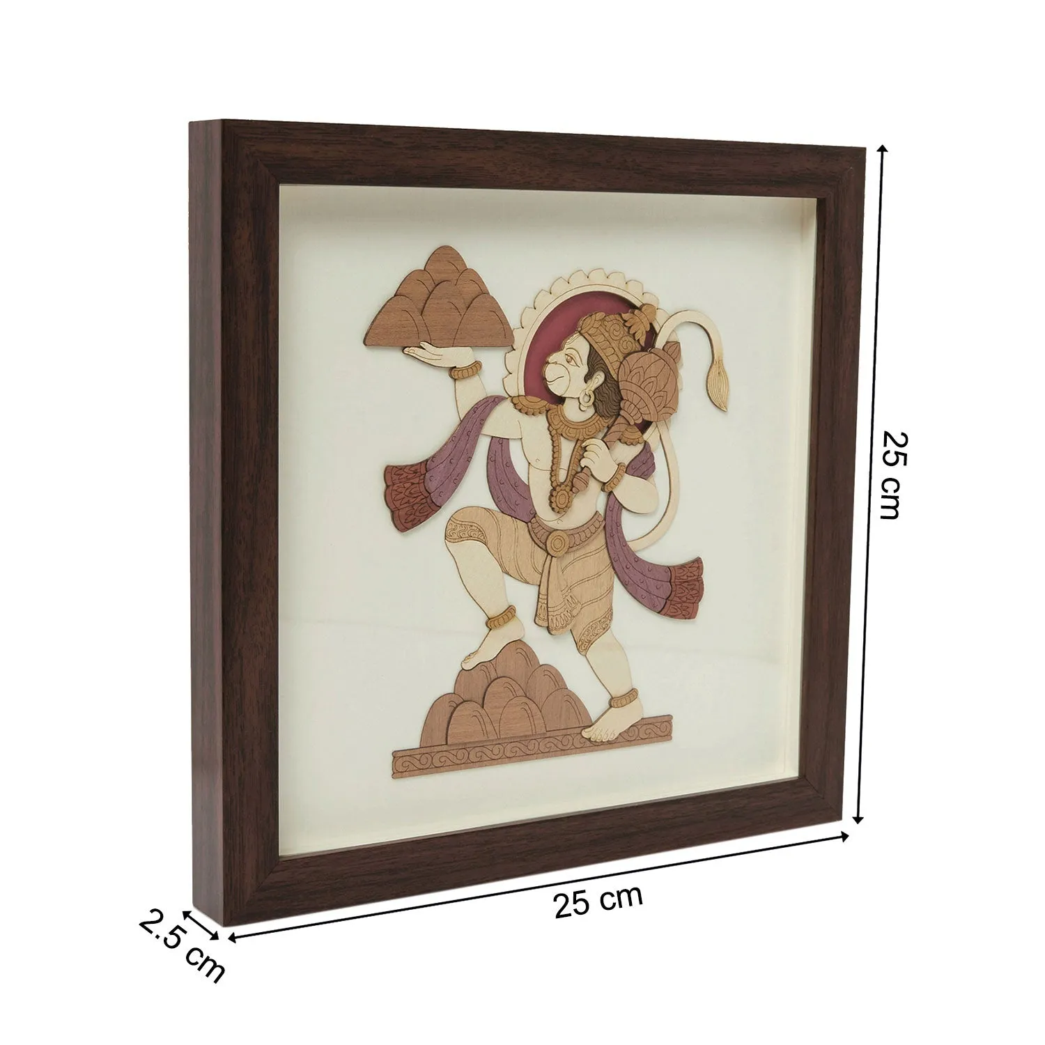 Hanumanji Wood Art Frame 10 in x 10 in