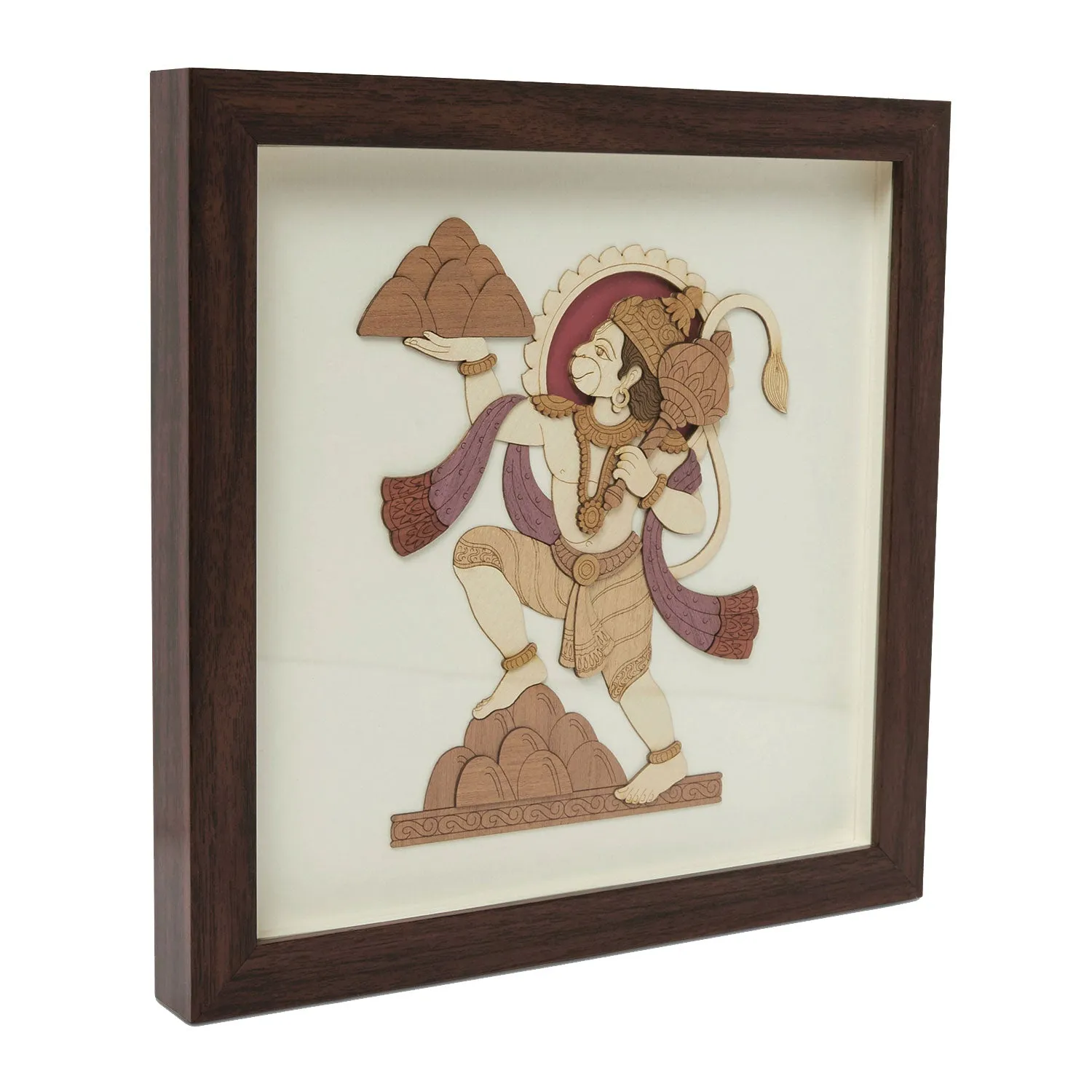 Hanumanji Wood Art Frame 10 in x 10 in