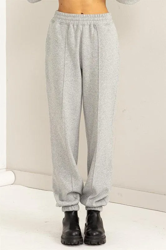 High-Waisted Pintuck Sweatpants