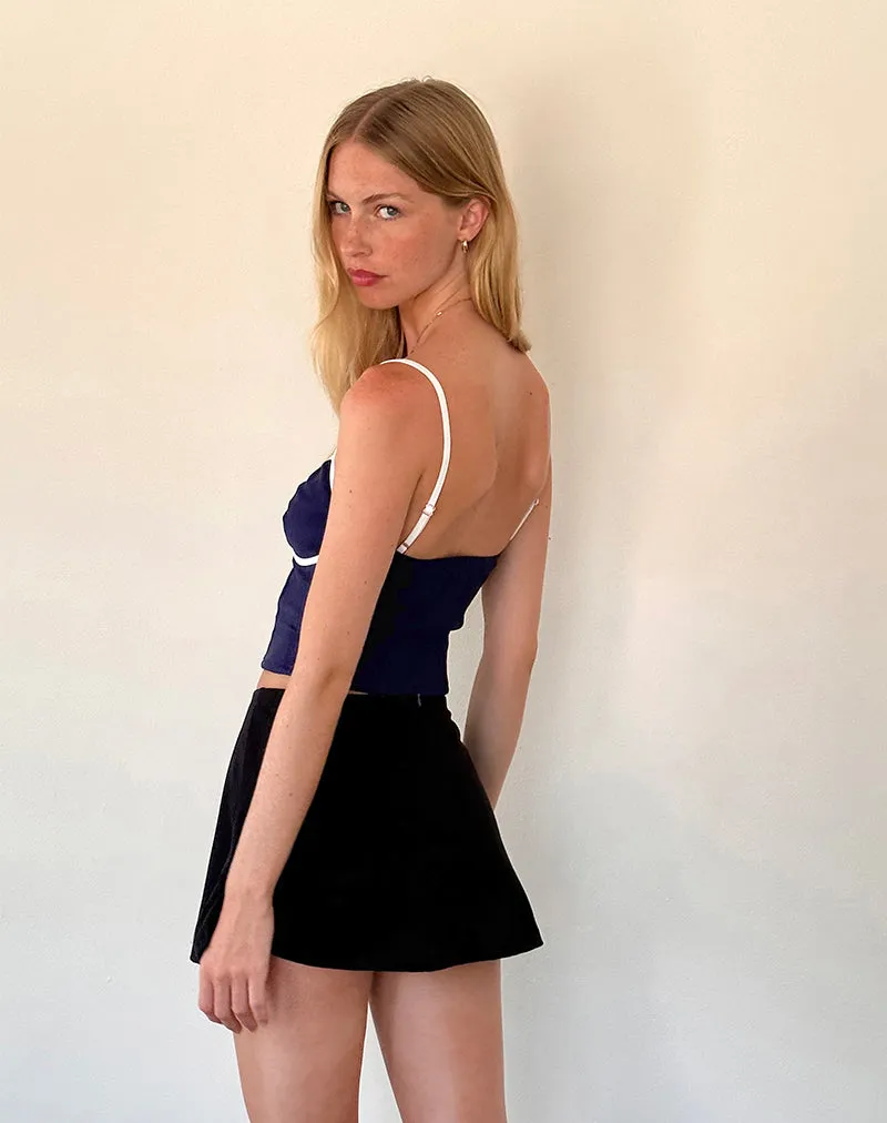 Insa Tailored Cami Top in Navy