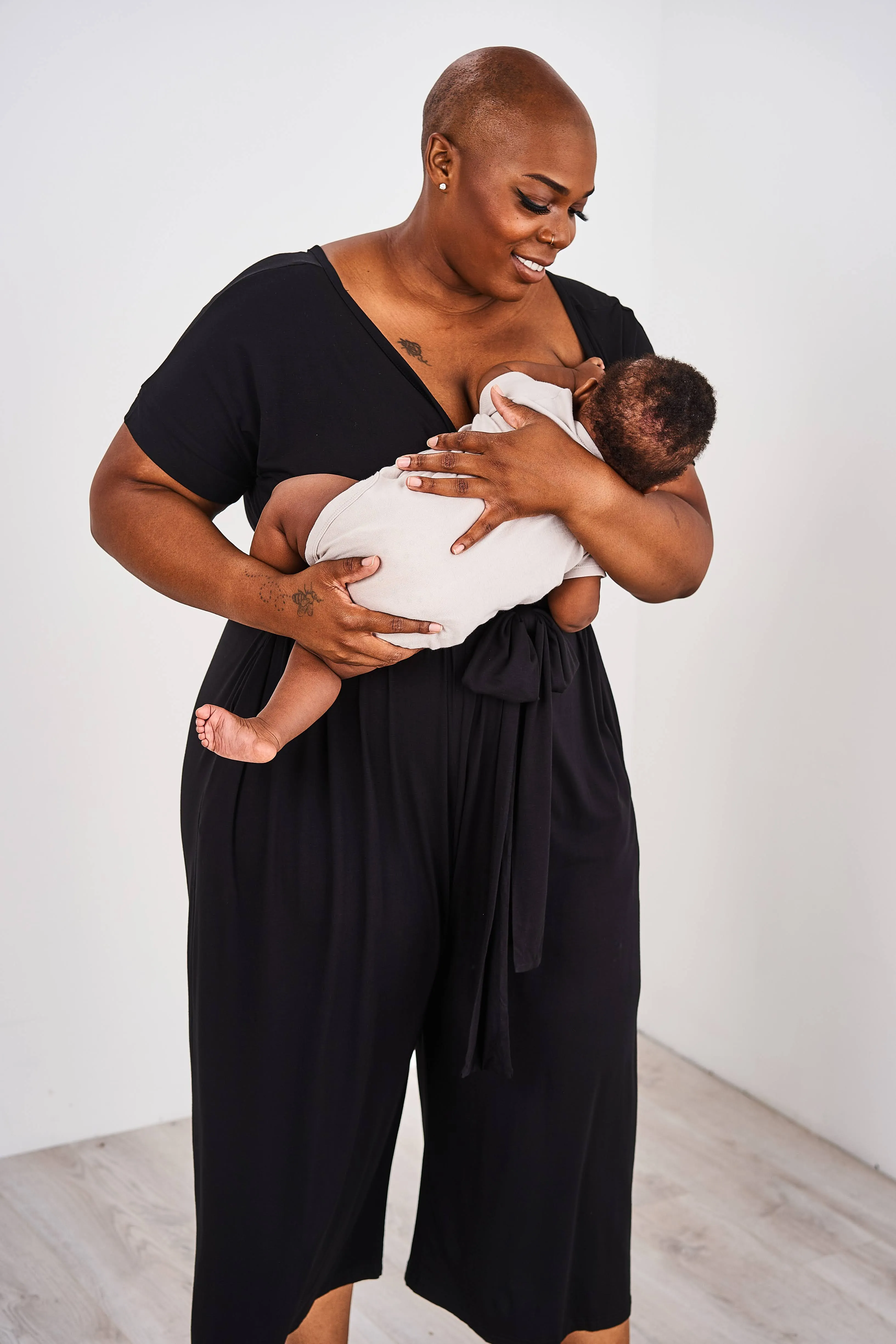 Latched Mama V-Neck Nursing Jumpsuit