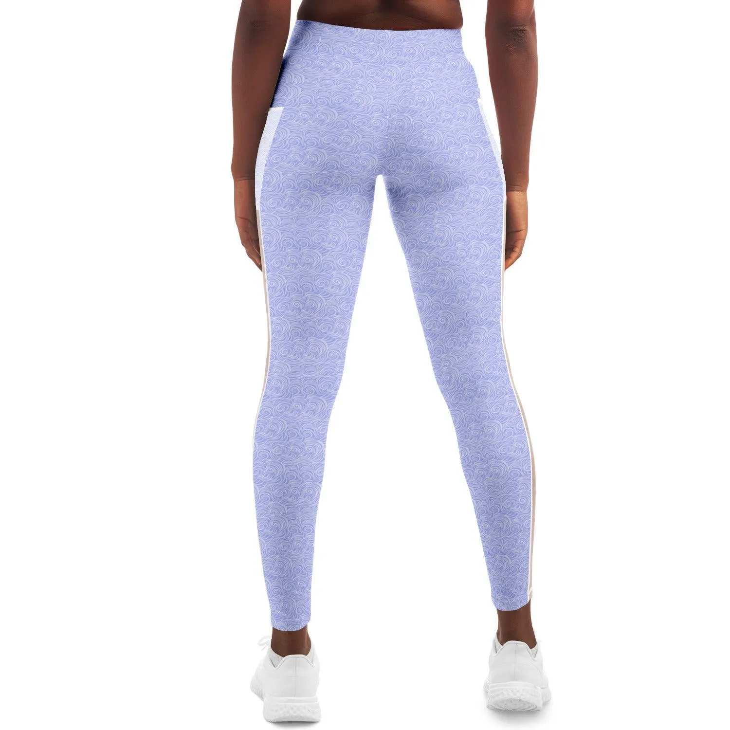 Lilac Patterned Mesh Pocket Legging