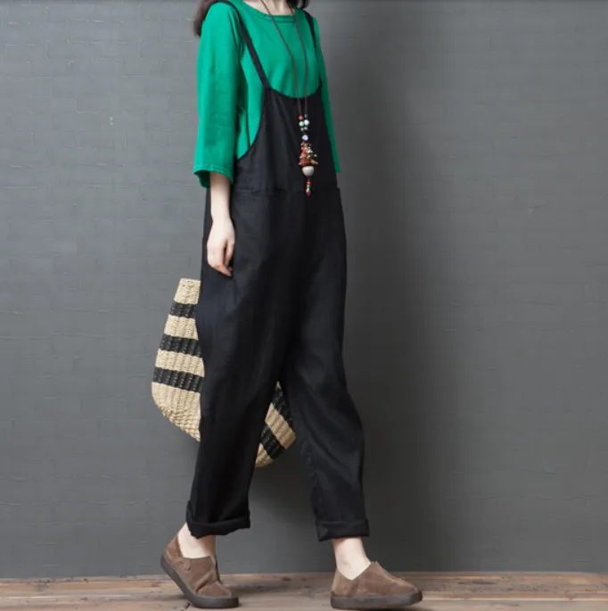 Linen Summer Autumn Women Casual Pants with Pockets PZ97251