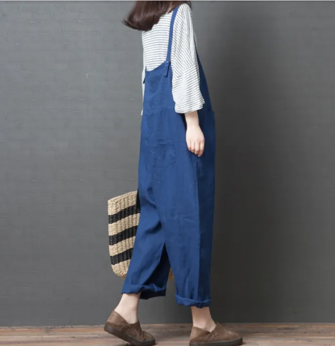 Linen Summer Autumn Women Casual Pants with Pockets PZ97251