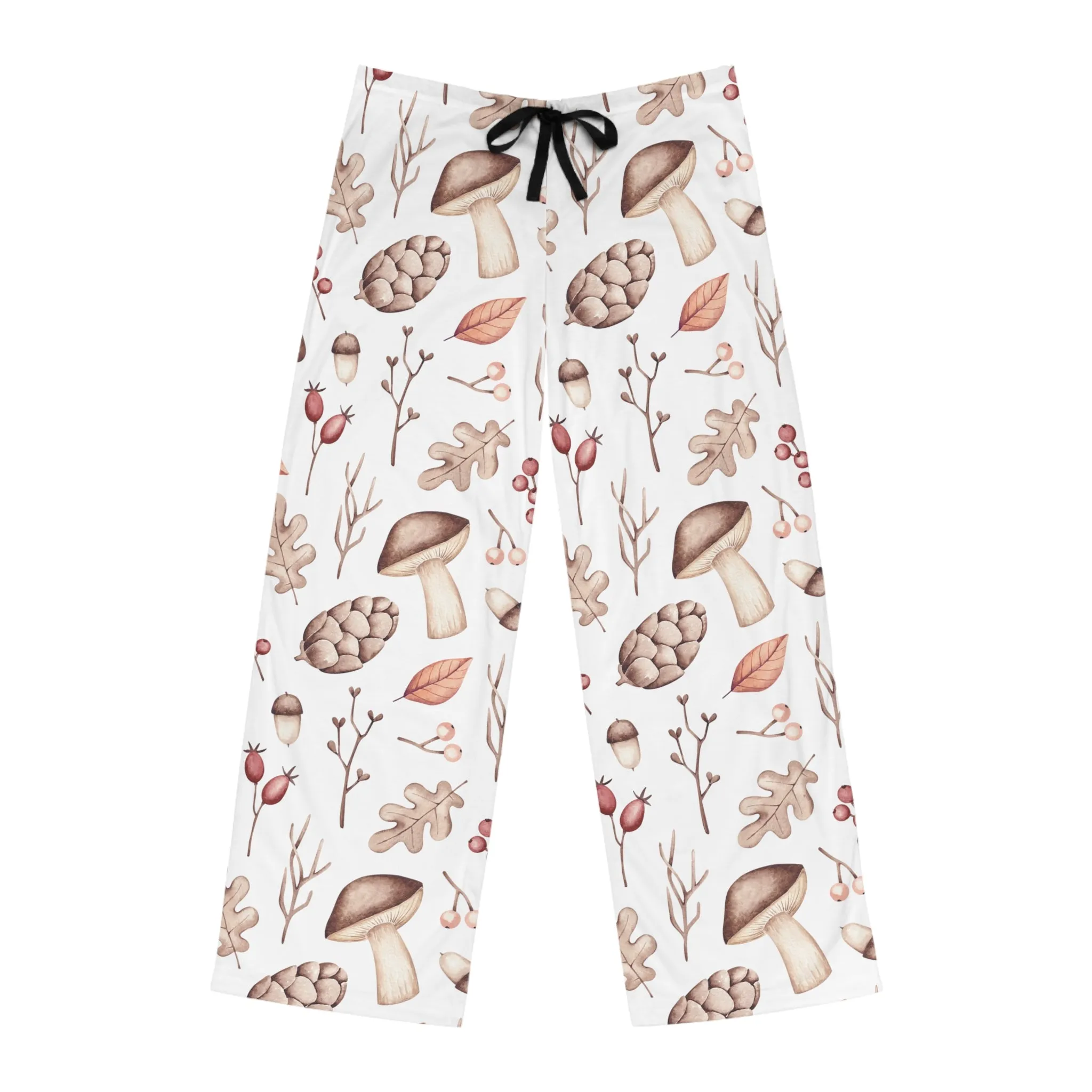 Men's Pajama Pants, Mushroom and Acorns, Sleepwear Bottoms