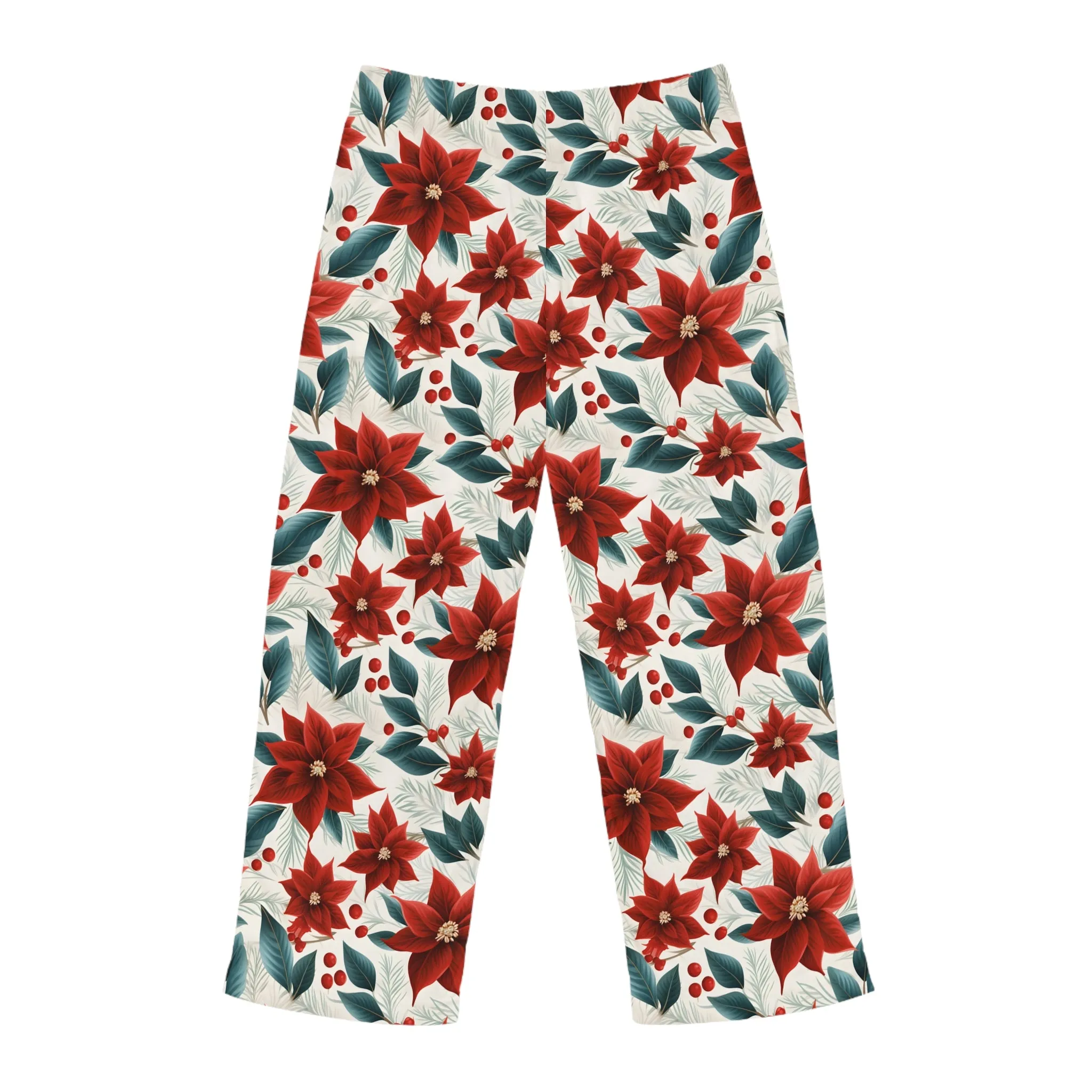 Men's Pajama Pants, Red poinsettia