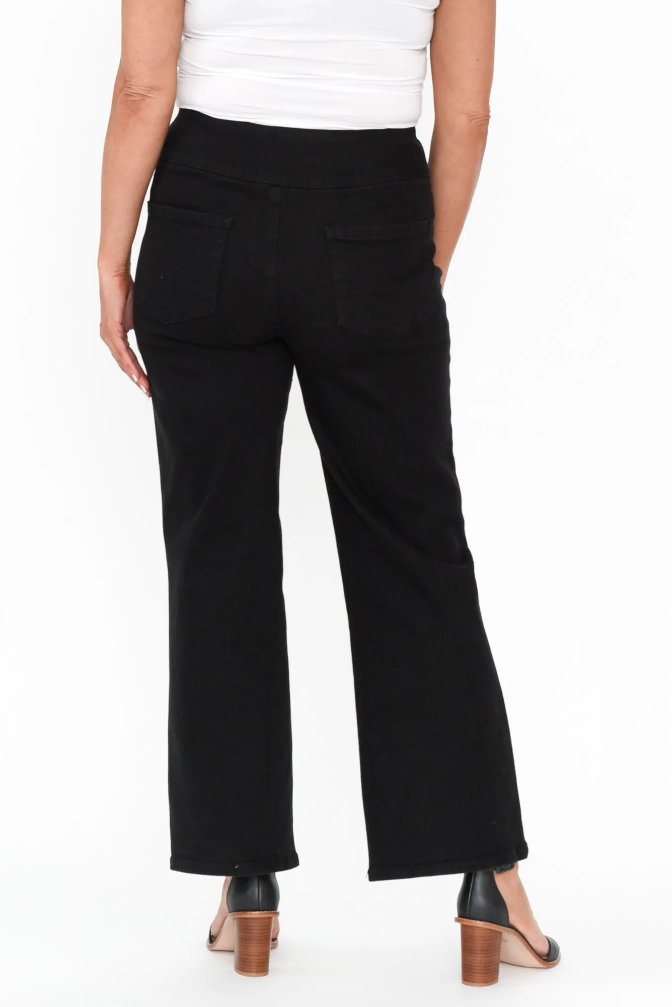 Nicola Black Wide Leg Jeans