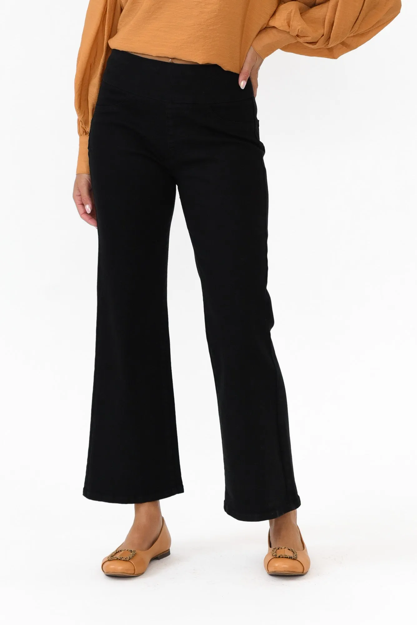 Nicola Black Wide Leg Jeans