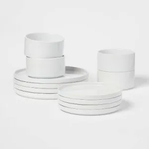 Open Box - 12pc Stoneware Stella Dinnerware Sets White - Threshold