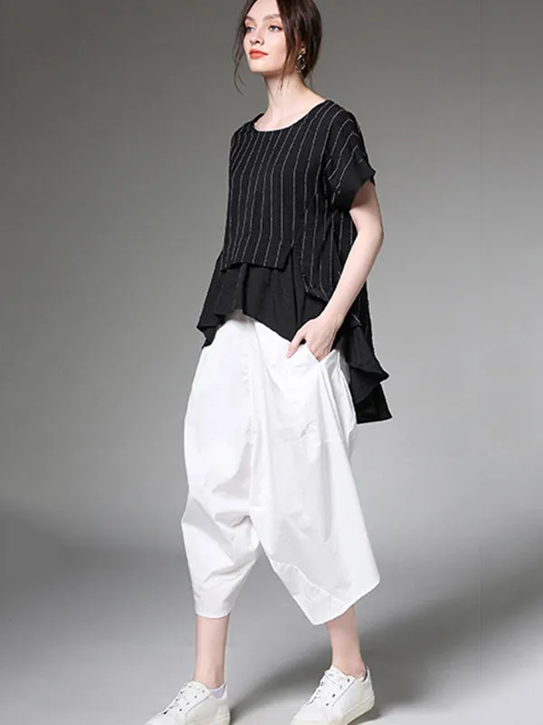 Original Simple Casual Loose White Harem Pants