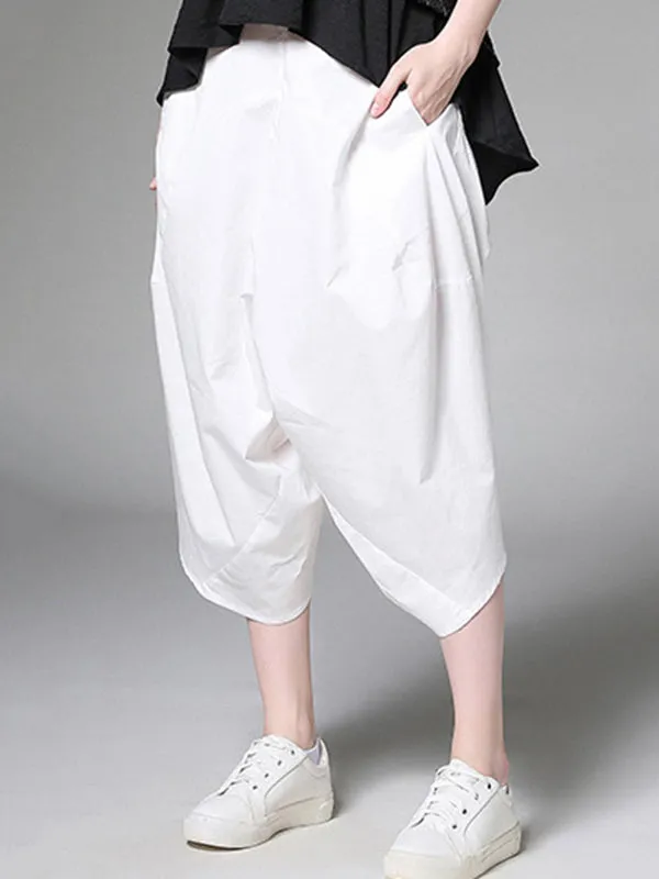 Original Simple Casual Loose White Harem Pants