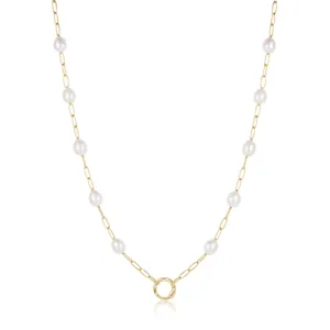 Pearl Chain Charm Necklace