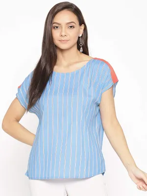 PORSORTE BLUE Strip Blouse