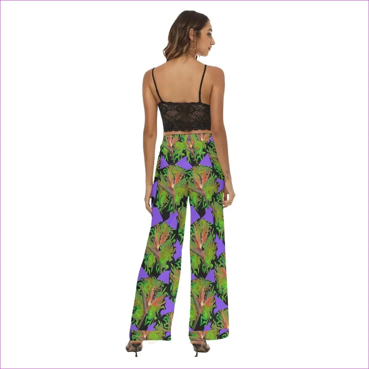 Psychedelic Paradise Womens Casual Straight-leg Pants