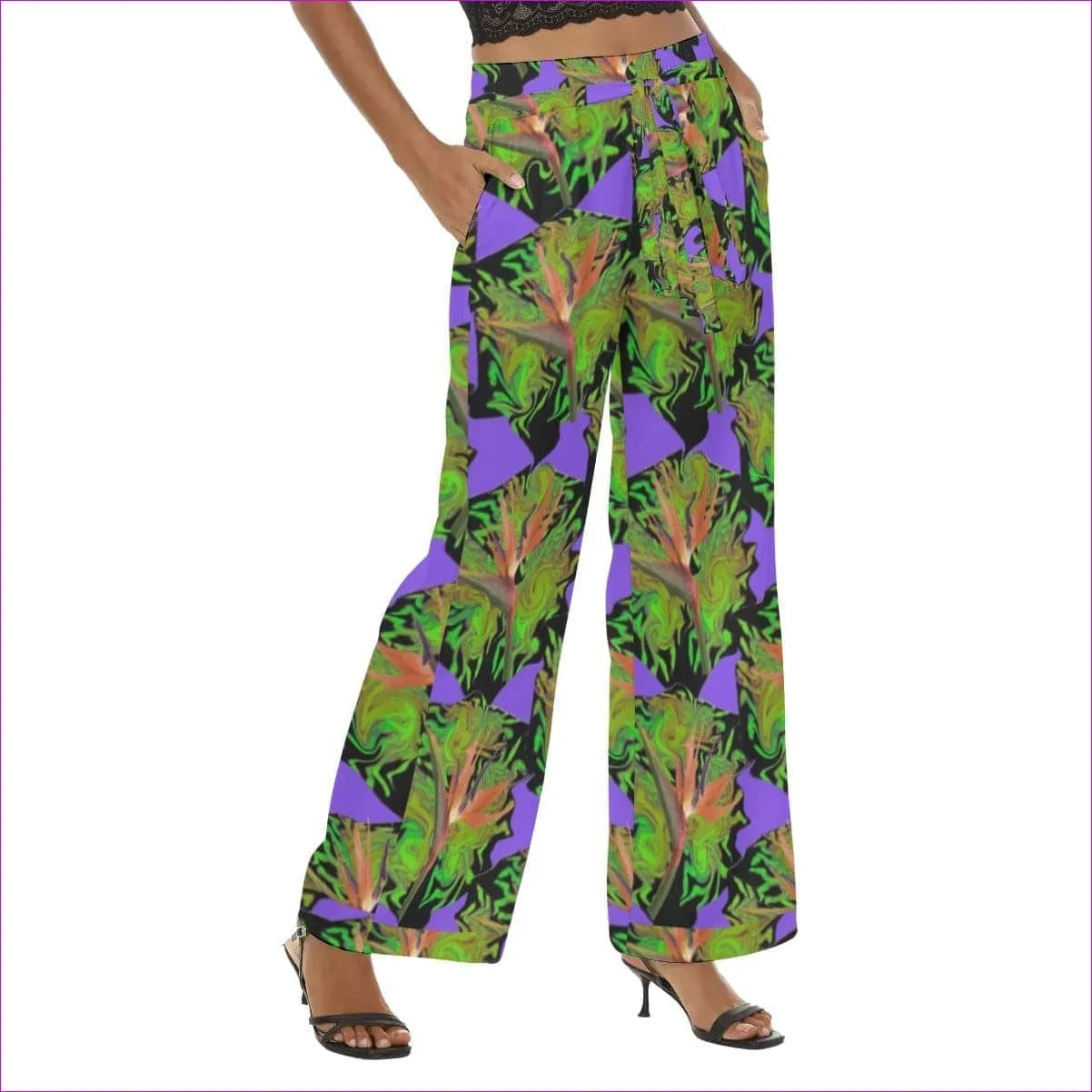 Psychedelic Paradise Womens Casual Straight-leg Pants