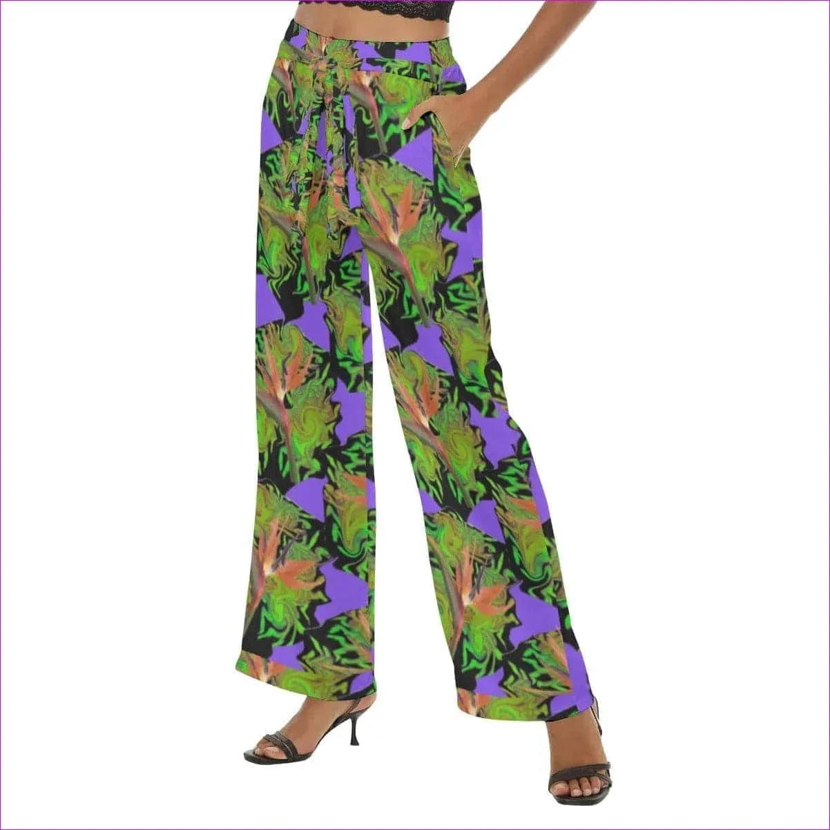 Psychedelic Paradise Womens Casual Straight-leg Pants