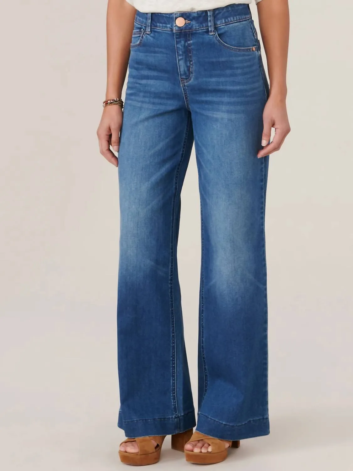 "ab"solution High Rise Wide Leg Jeans In Blue