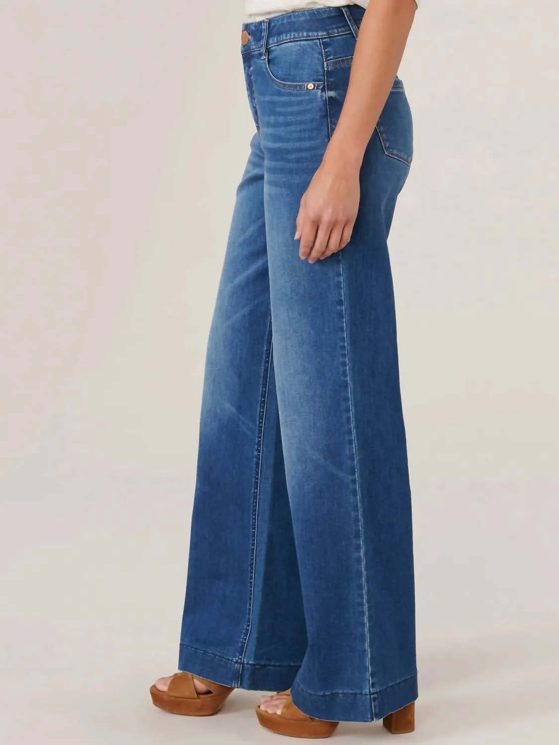 "ab"solution High Rise Wide Leg Jeans In Blue