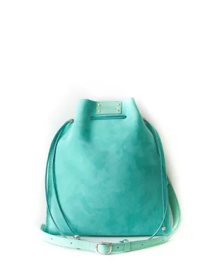 Turquoise Suede Pouch Bag