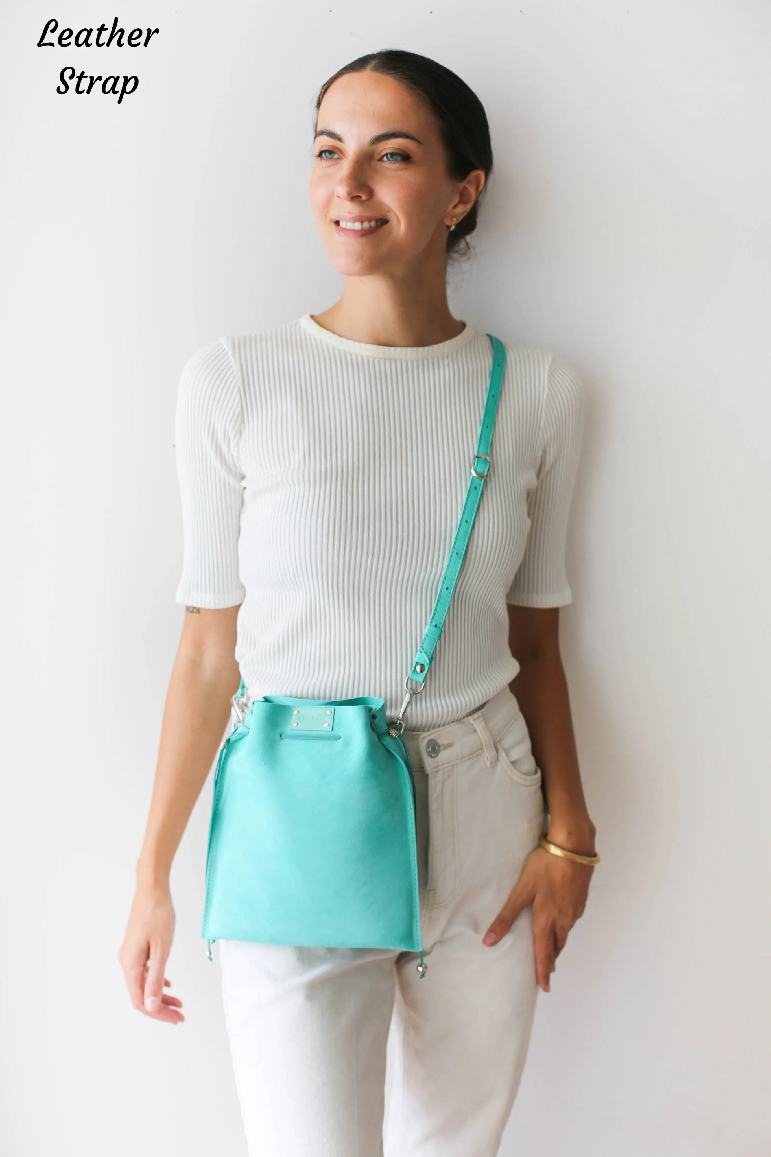 Turquoise Suede Pouch Bag