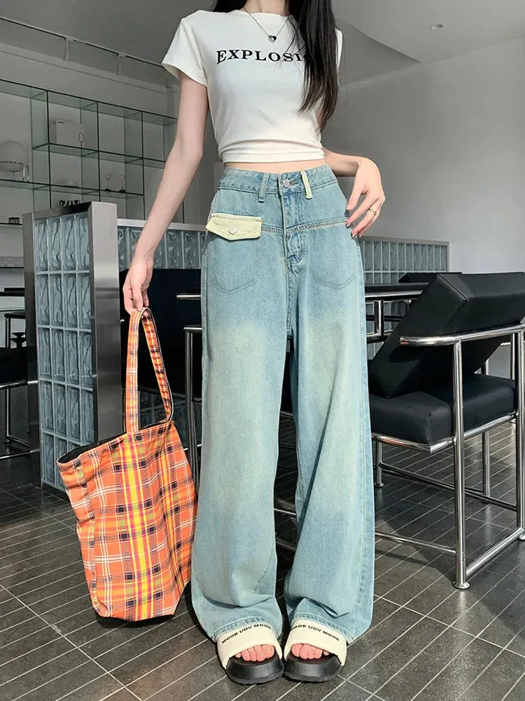 Vintage Korean Wide Leg Jeans