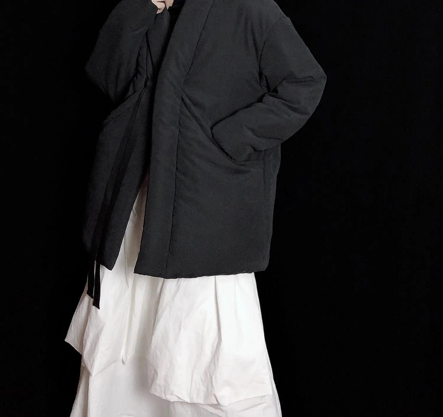 Yohji Design Dark Neutral Kimono Yamamoto Loose Jacket